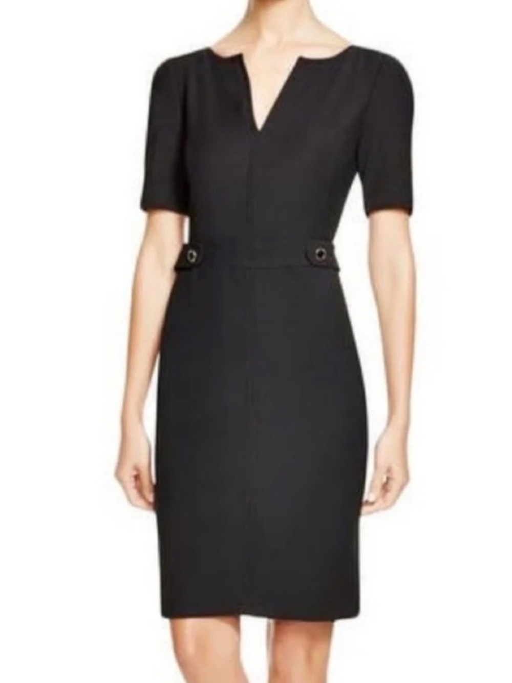 Tory Burch Lydia Cocktail Black Wool Blend Dress - 12